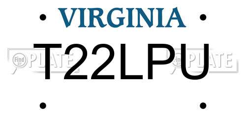 T22LPU Virginia License Plate