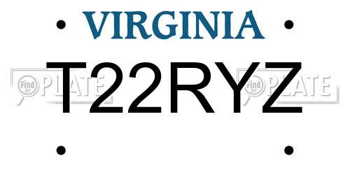 T22RYZ Virginia License Plate