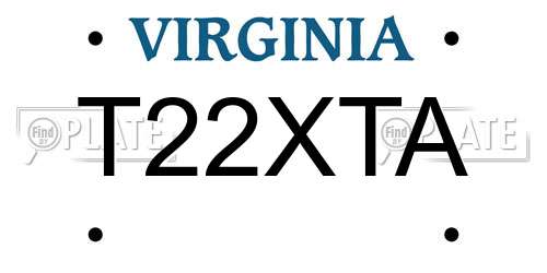 T22XTA Virginia License Plate