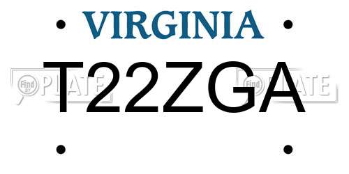 T22ZGA Virginia License Plate