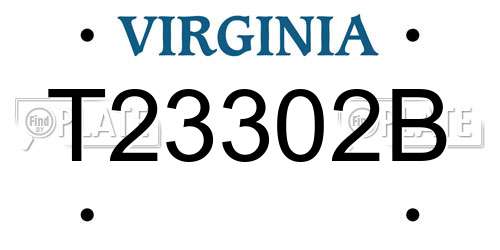 T23302B Virginia License Plate