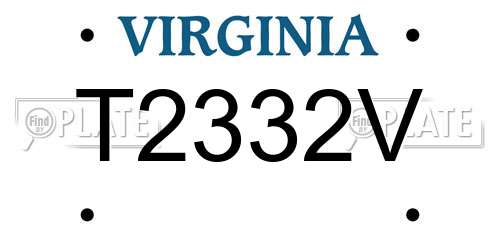 T2332V Virginia License Plate