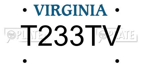 T233TV Virginia License Plate