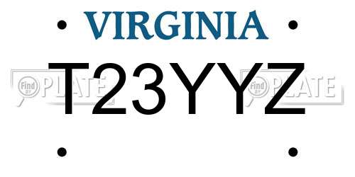 T23YYZ Virginia License Plate