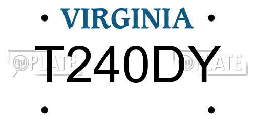 T240DY Virginia License Plate