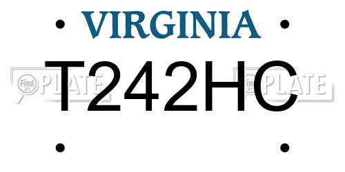 T242HC Virginia License Plate