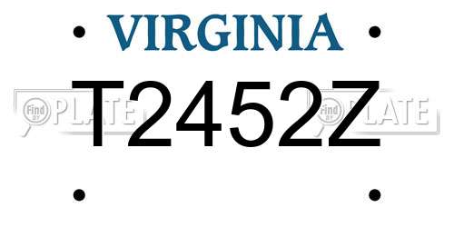 T2452Z Virginia License Plate