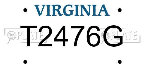 T2476G Virginia License Plate