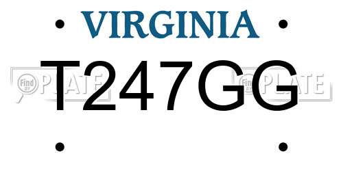 T247GG Virginia License Plate