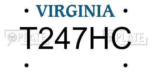 T247HC Virginia License Plate