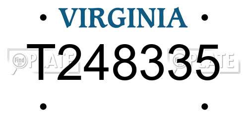 T248335 Virginia License Plate