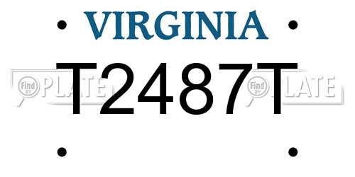 T2487T Virginia License Plate