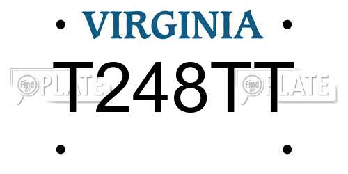 T248TT Virginia License Plate