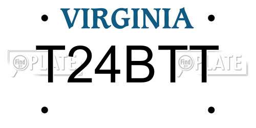 T24BTT Virginia License Plate