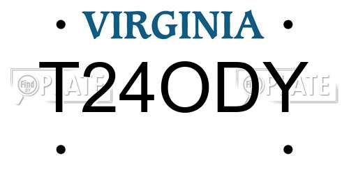 T24ODY Virginia License Plate