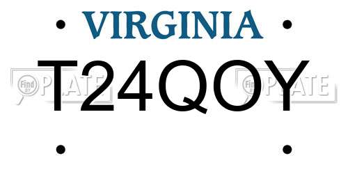 T24QOY Virginia License Plate