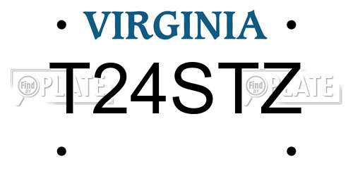 T24STZ Virginia License Plate