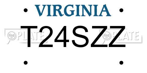 T24SZZ Virginia License Plate