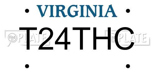 T24THC Virginia License Plate