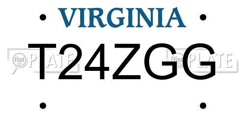T24ZGG Virginia License Plate