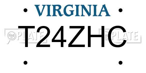 T24ZHC Virginia License Plate