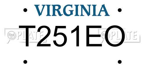T251EO Virginia License Plate