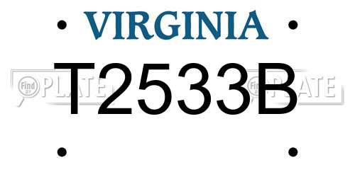 T2533B Virginia License Plate