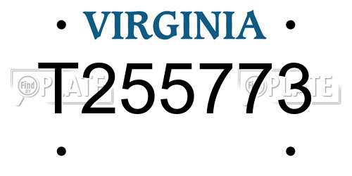 T255773 Virginia License Plate