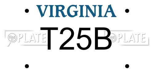 T25B Virginia License Plate