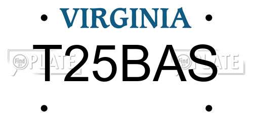 T25BAS Virginia License Plate