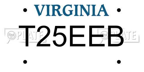 T25EEB Virginia License Plate