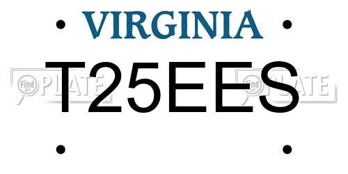 T25EES Virginia License Plate