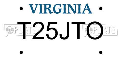 T25JTO Virginia License Plate