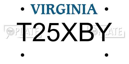 T25XBY Virginia License Plate