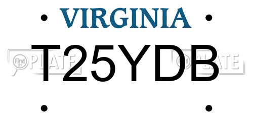 T25YDB Virginia License Plate