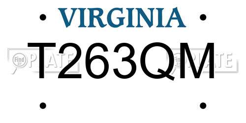 T263QM Virginia License Plate