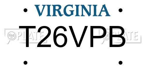 T26VPB Virginia License Plate