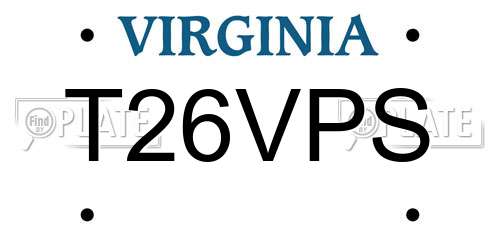 T26VPS Virginia License Plate