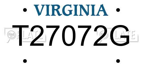 T27072G Virginia License Plate