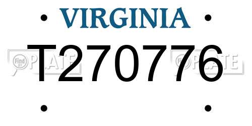 T270776 Virginia License Plate