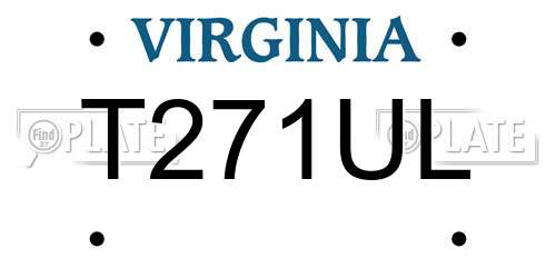 T271UL Virginia License Plate