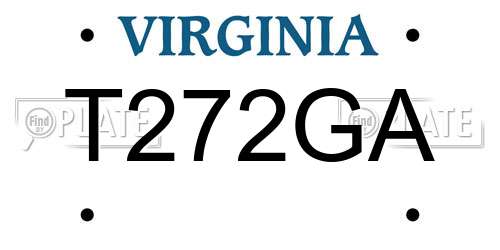 T272GA Virginia License Plate