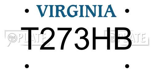 T273HB Virginia License Plate