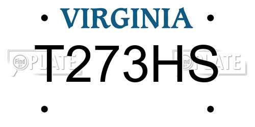 T273HS Virginia License Plate