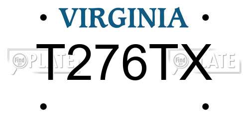 T276TX Virginia License Plate