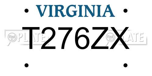T276ZX Virginia License Plate