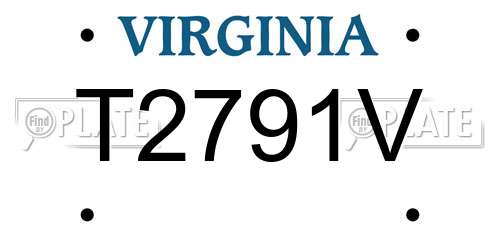 T2791V Virginia License Plate