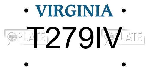 T279IV Virginia License Plate