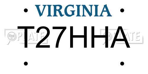 T27HHA Virginia License Plate