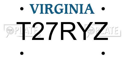 T27RYZ Virginia License Plate